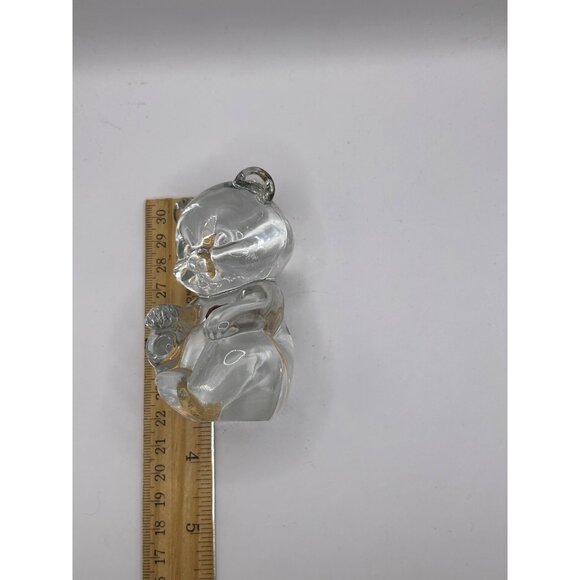 Fenton Handmade Collectible Glass Bear Figurine February Birthstone Purple Heart - Picture 2 of 4